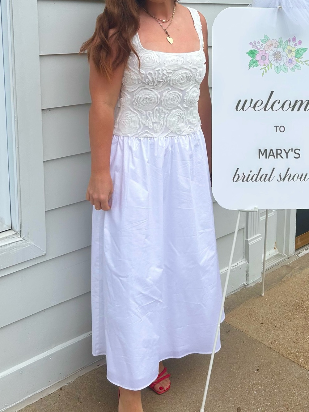 Show Me Your MuMu White Lace Bodice Dress